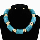 Fashion Bead Stone Necklace Set #KS3140 - Multiple Colors (PC)