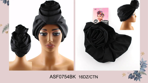 LGB BIG TURBAN MESH BLACK♂♀ Big Knotted Fashion Design Turban #ASF0754 (12PC) - YoungsGA