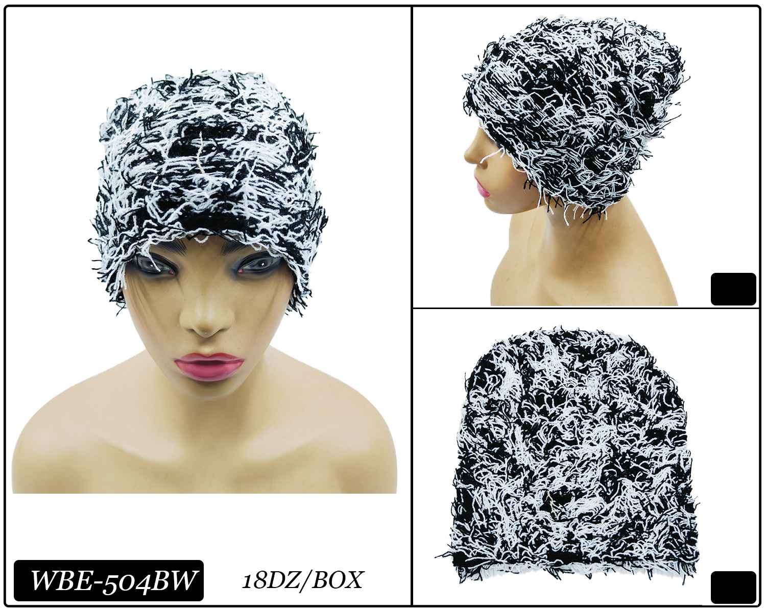 Fashion Winter Fuzzy Beanie #WBE504 - Multiple Colors (PC