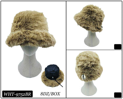 XL Fashion Winter Fur Bucket Hats #WBH9752 - Multiple Colors (PC)