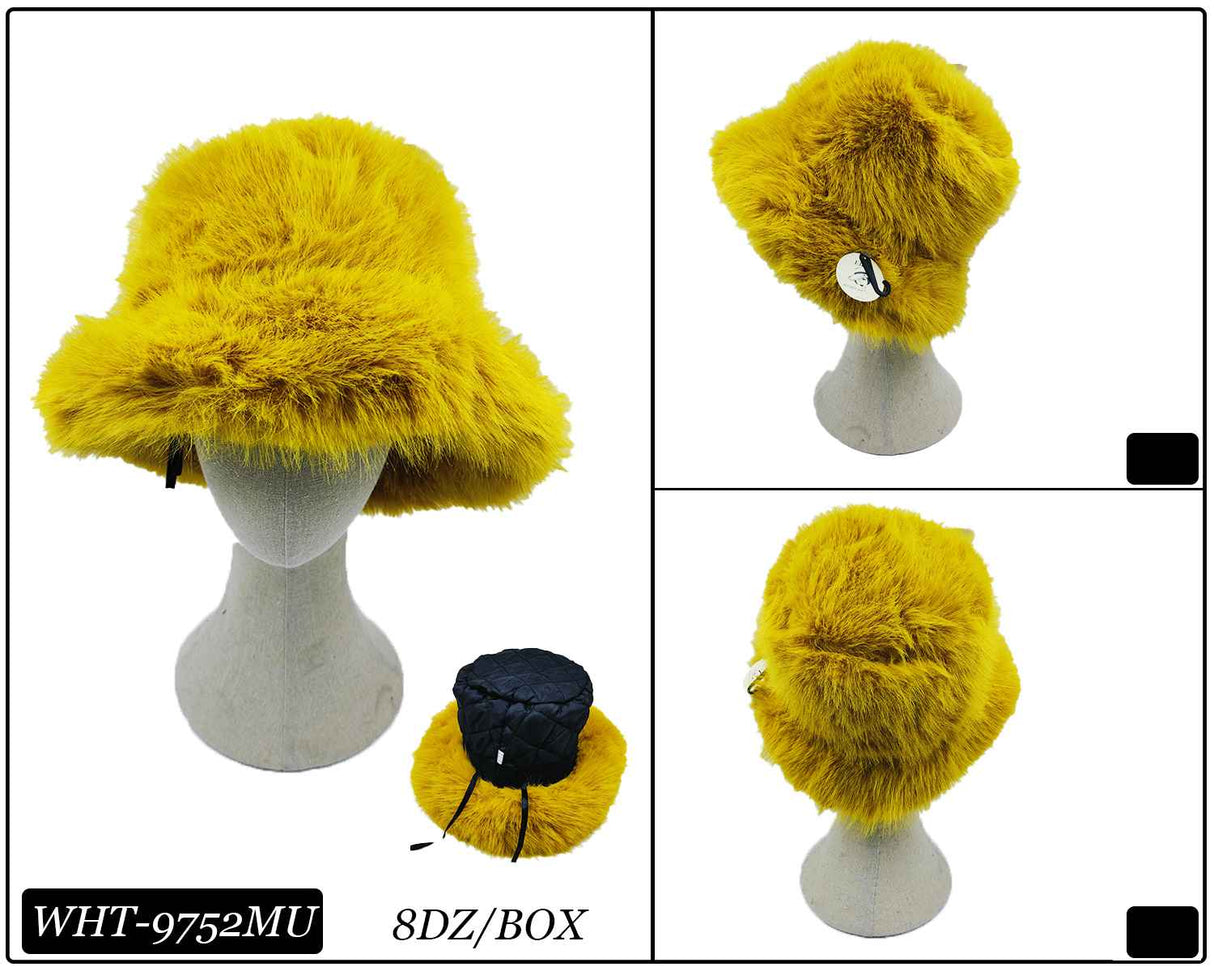 XL Fashion Winter Fur Bucket Hats #WBH9752 - Multiple Colors (PC)