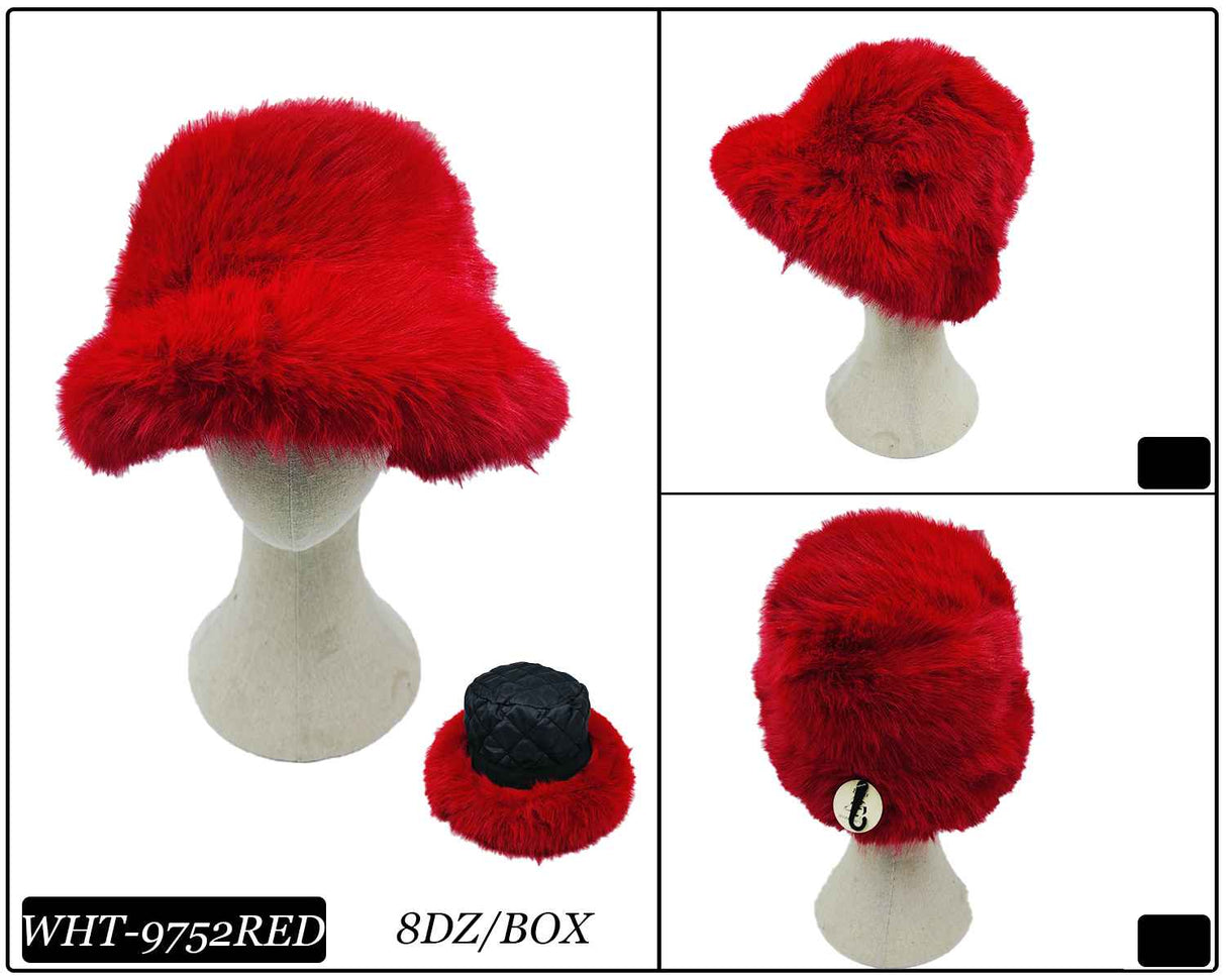 XL Fashion Winter Fur Bucket Hats #WBH9752 - Multiple Colors (PC)