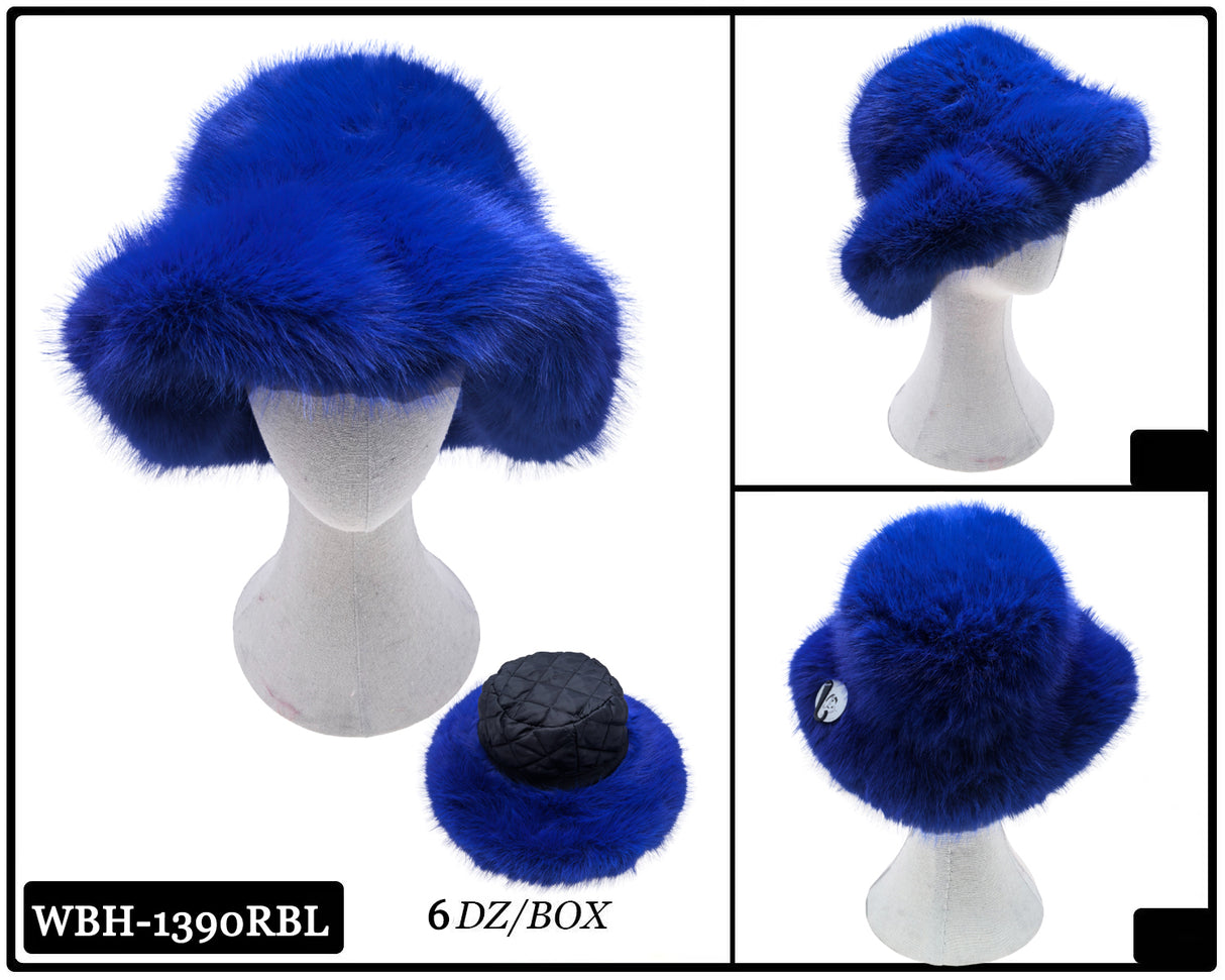 Fashion Fuzzy Reversible Bucket Hat #WBH1390 - Multiple Colors (PC)