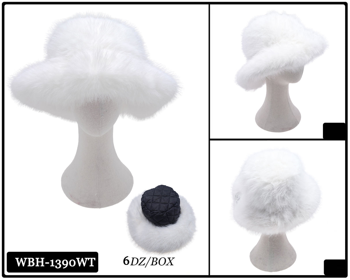 Fashion Fuzzy Reversible Bucket Hat #WBH1390 - Multiple Colors (PC)