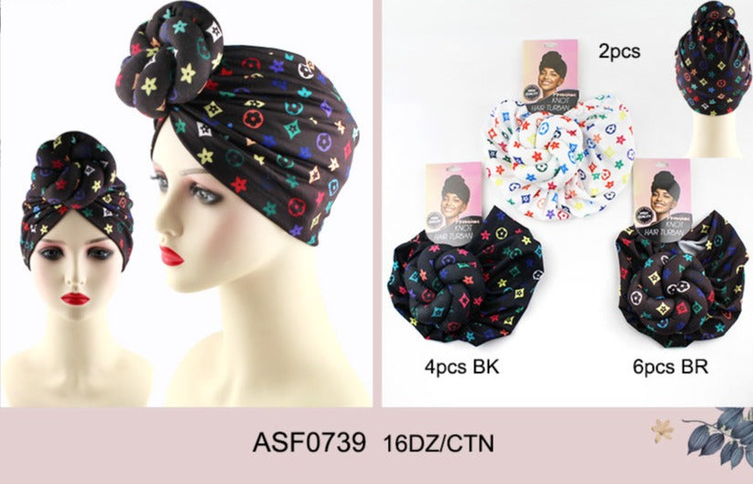 Big Knotted Fashion Design Turban #ASF0739 (12PC)