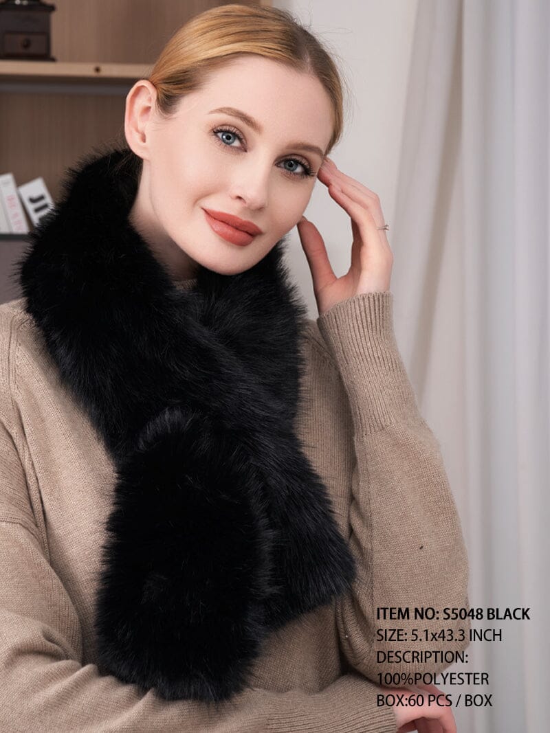 Winter Fashion Fur Scarf #S5048 Black (PC)