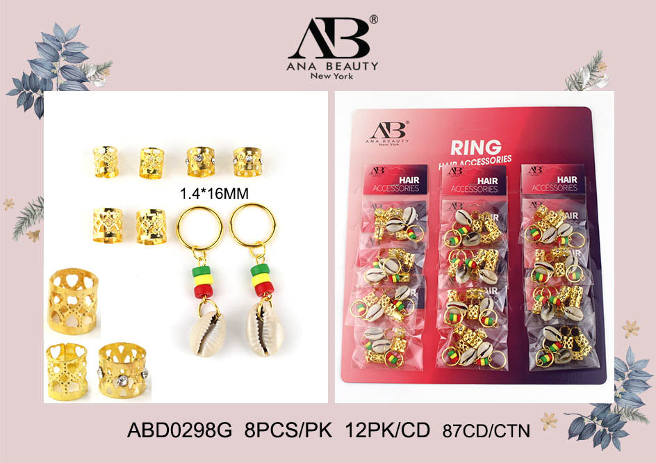 Fashion Hair Ring Accessories #ABD0298G (12PC)