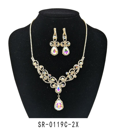 Clip On Fashion Jewelry Set #SR0119C - Multiple Colors (PC)