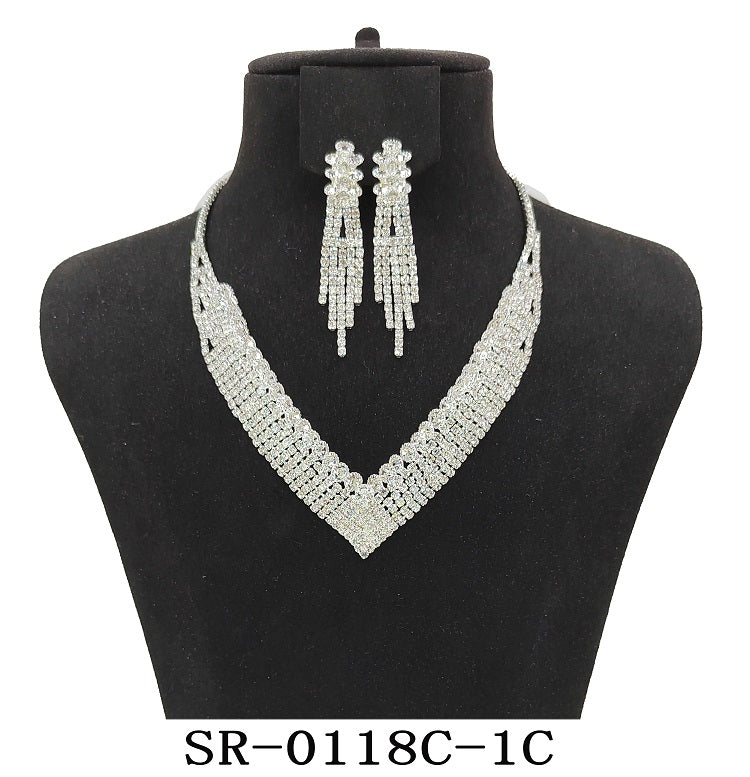 Clip On Fashion Jewelry Set #SR0118 - Multiple Colors (PC)