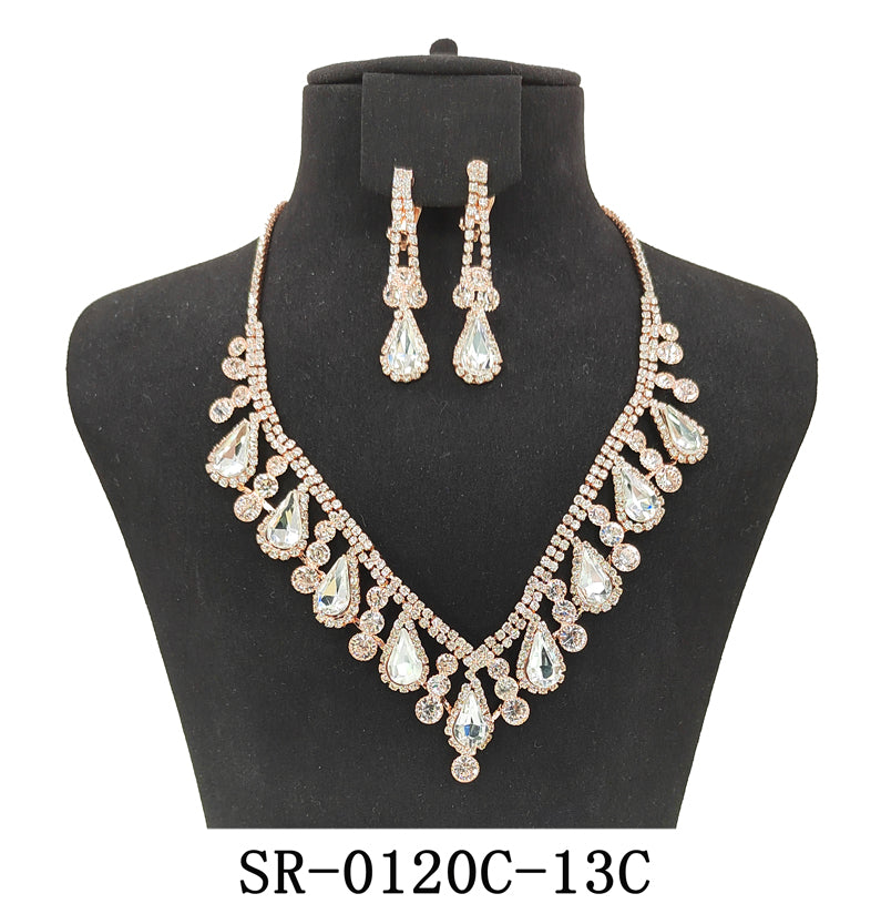Clip On Fashion Jewelry Set #SR0120 - Multiple Colors (PC)