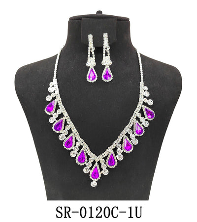 Clip On Fashion Jewelry Set #SR0120 - Multiple Colors (PC)