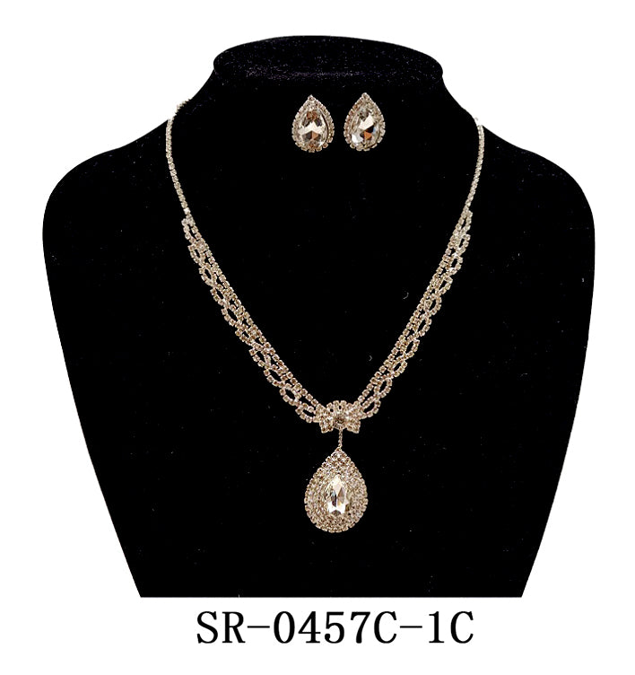 Clip On Fashion Jewelry Set #SR0457 - Multiple Colors (PC)