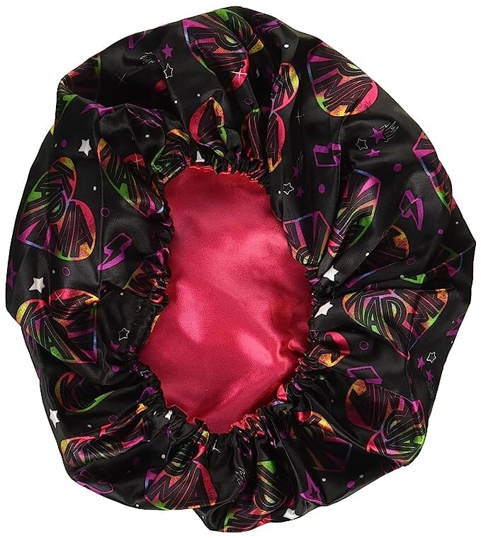 #1002 Karma's World Satin Bonnet / Black & Pink (6PC)