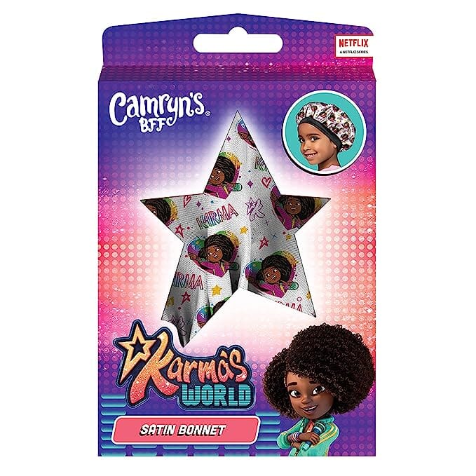 #1003 Karma's World Satin Bonnet / White & Pink (6PC)