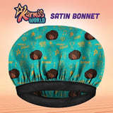 #1103 Karma's World Satin Bonnet / Teal (6PC)