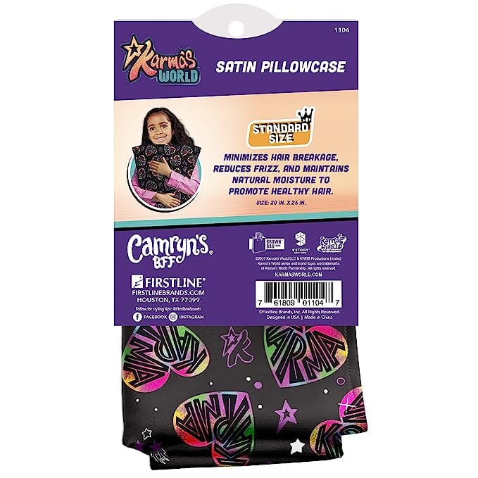 #1104 Karma's World Satin Pillowcase / Black & Pink (PC)