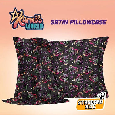 #1104 Karma's World Satin Pillowcase / Black & Pink (PC)