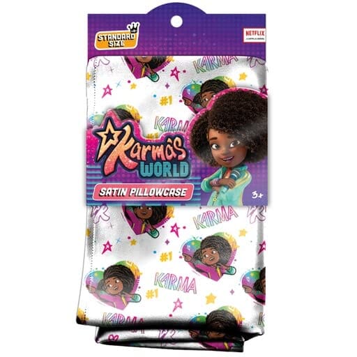 #1105 Karma's World Satin Pillowcase / White & Pink (PC)