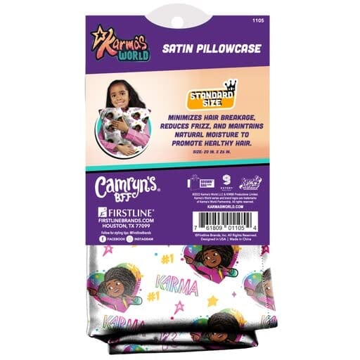 #1105 Karma's World Satin Pillowcase / White & Pink (PC)