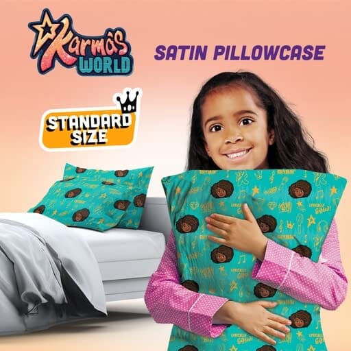 #1108 Karma's World Satin Pillowcase / Teal (PC)