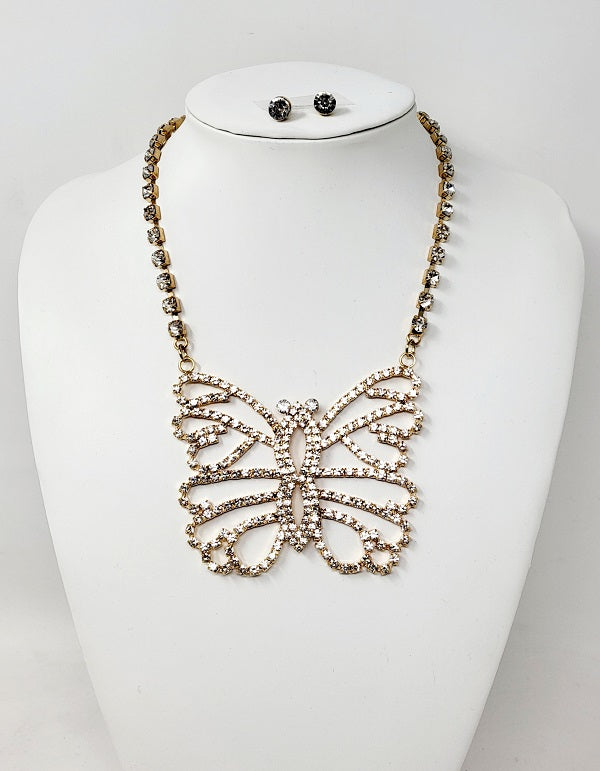 Fashion Butterfly Necklace Set #JN10318G - Gold (PC)