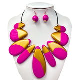 Fashion Wooden Necklace Set #JN10445 - Multiple Colors (PC)