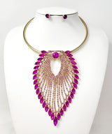 Fashion Necklace Set W/ Rhinestones #JN10654 - Multiple Colors (PC)