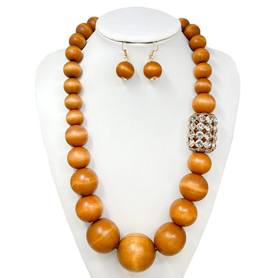 Fashion Wooden Necklace Set #JN10758 - Multiple Colors (PC)
