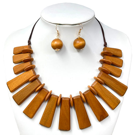 Fashion Wooden Necklace Set #JN10760 - Multiple Colors (PC)