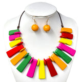 Fashion Wooden Necklace Set #JN10760 - Multiple Colors (PC)
