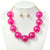 Fashion Large Bead Necklace Set #JN10906 - Multiple Colors (PC)