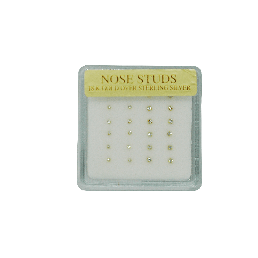 Nose Studs 18K Gold #02-11 Set/Display (24PC)