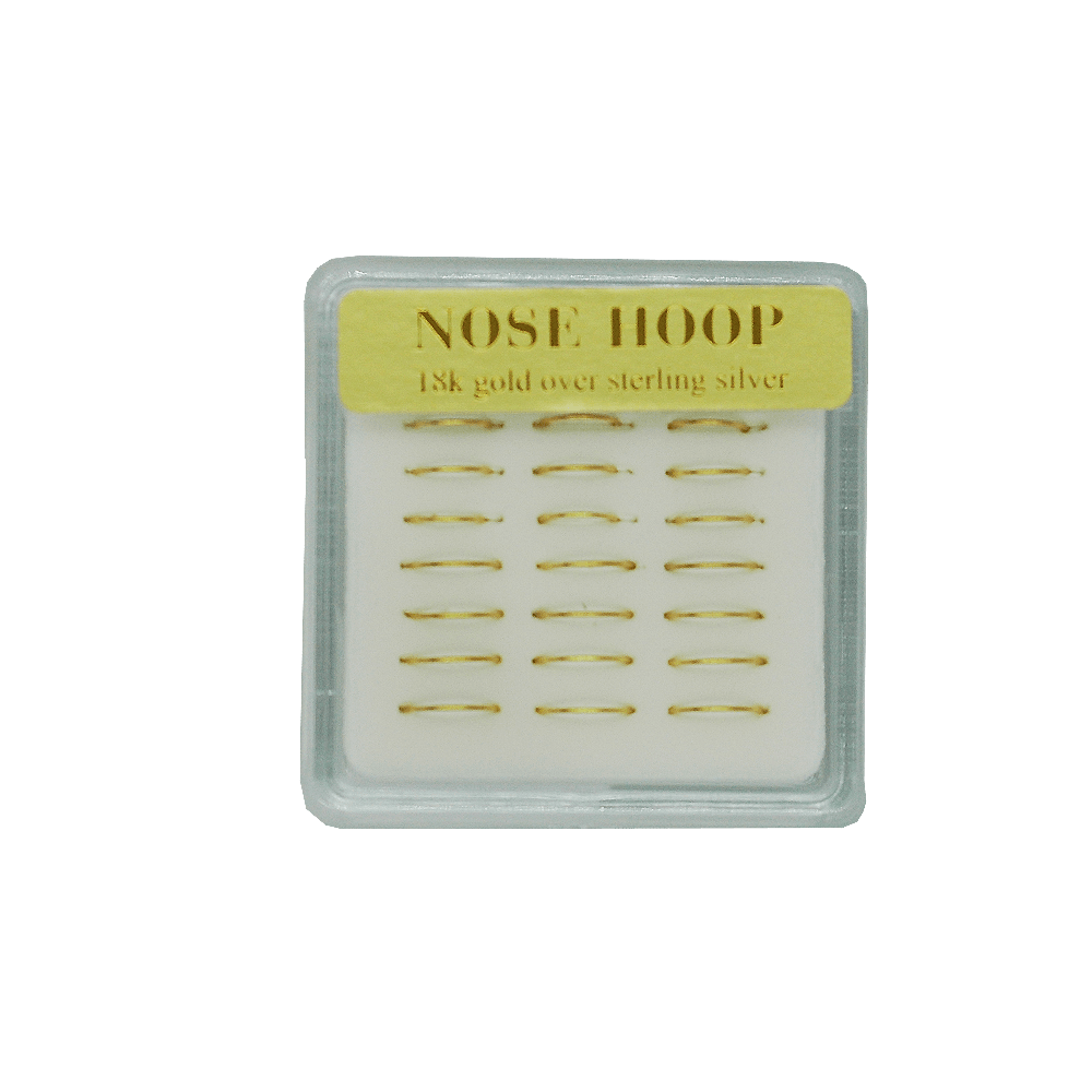 Nose Hoops 18K Gold #02-19 Set/Display (24PC)