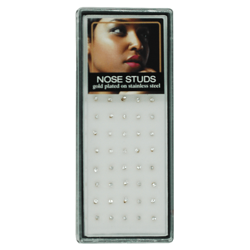 Nose Studs Gold Plated #02-13-14G Set/Display (40PC)