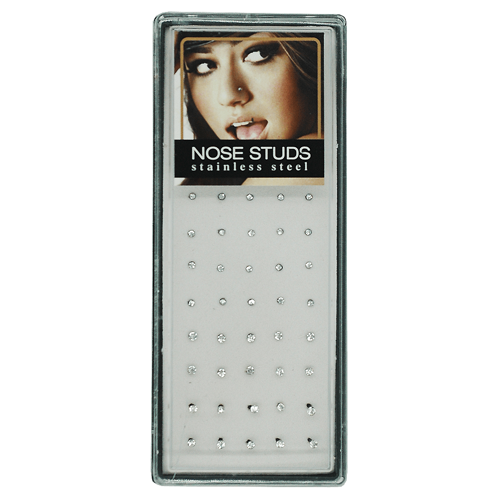 Nose Studs Stainless Steel Silver #02-13-14S Set/Display (40PC)