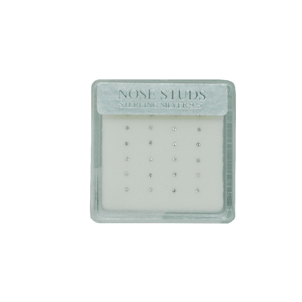 Nose Studs Sterling Silver Small #02-02 Set/Display (24PC)