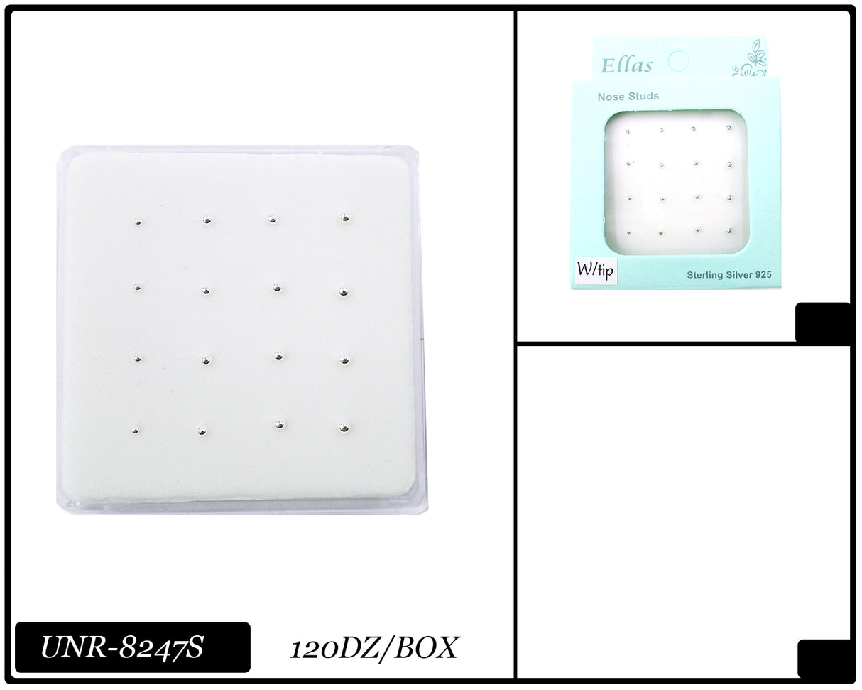 Nose Stud Set Silver #UNR-8247S (16PC)