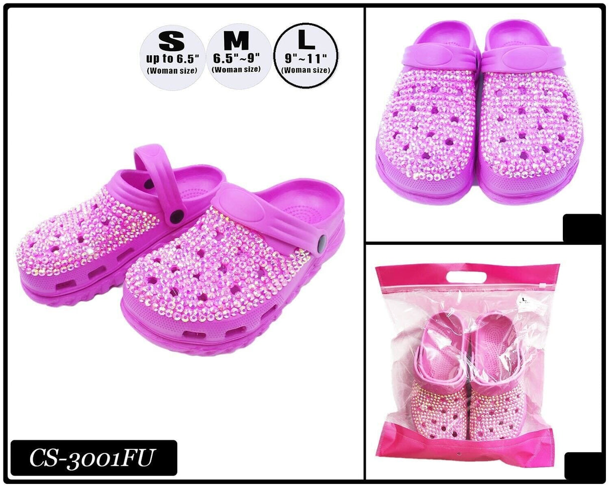 Fashion Rhinestone Clog Slippers #CS3001FU (PC)
