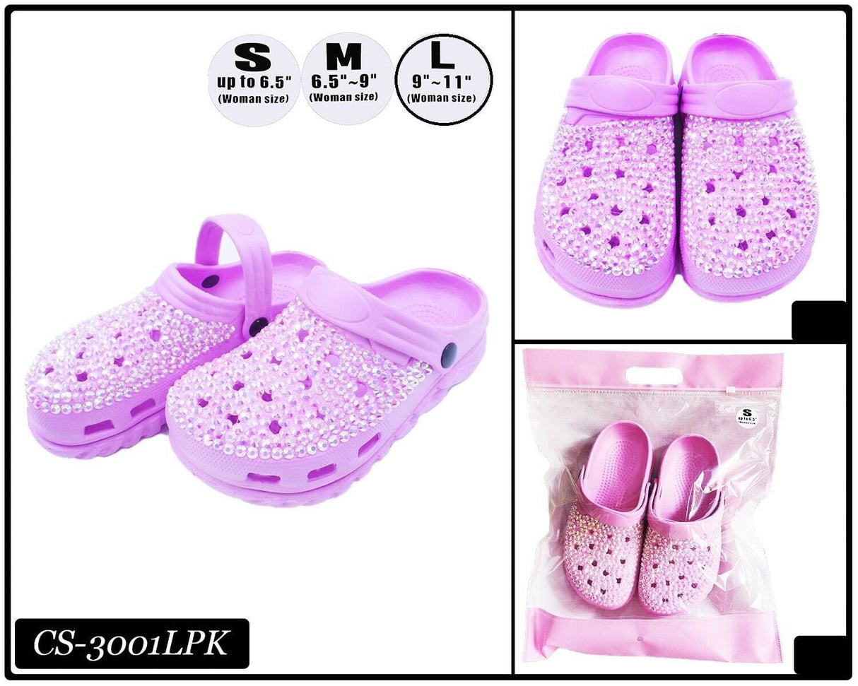 Fashion Rhinestone Clog Slippers #CS3001LPK (PC)