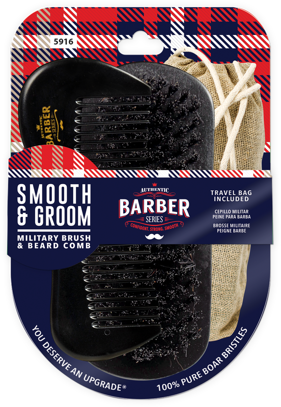 #5916 Smooth & Groom Military Brush & Beard Comb (4PC)