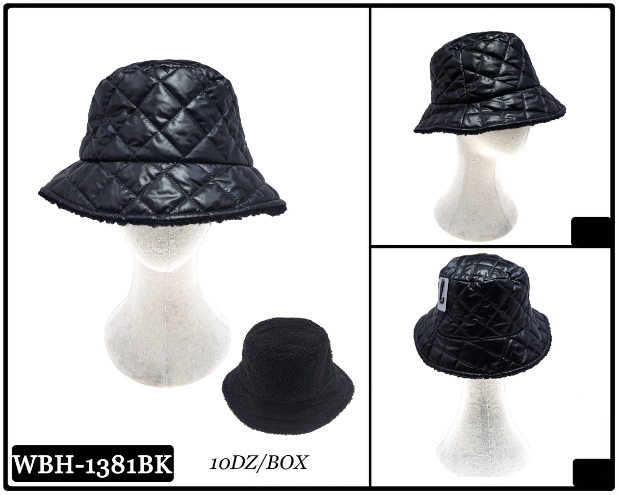 Fashion Fuzzy Reversible Bucket Hat #WBH1381 - Multiple Colors (PC)