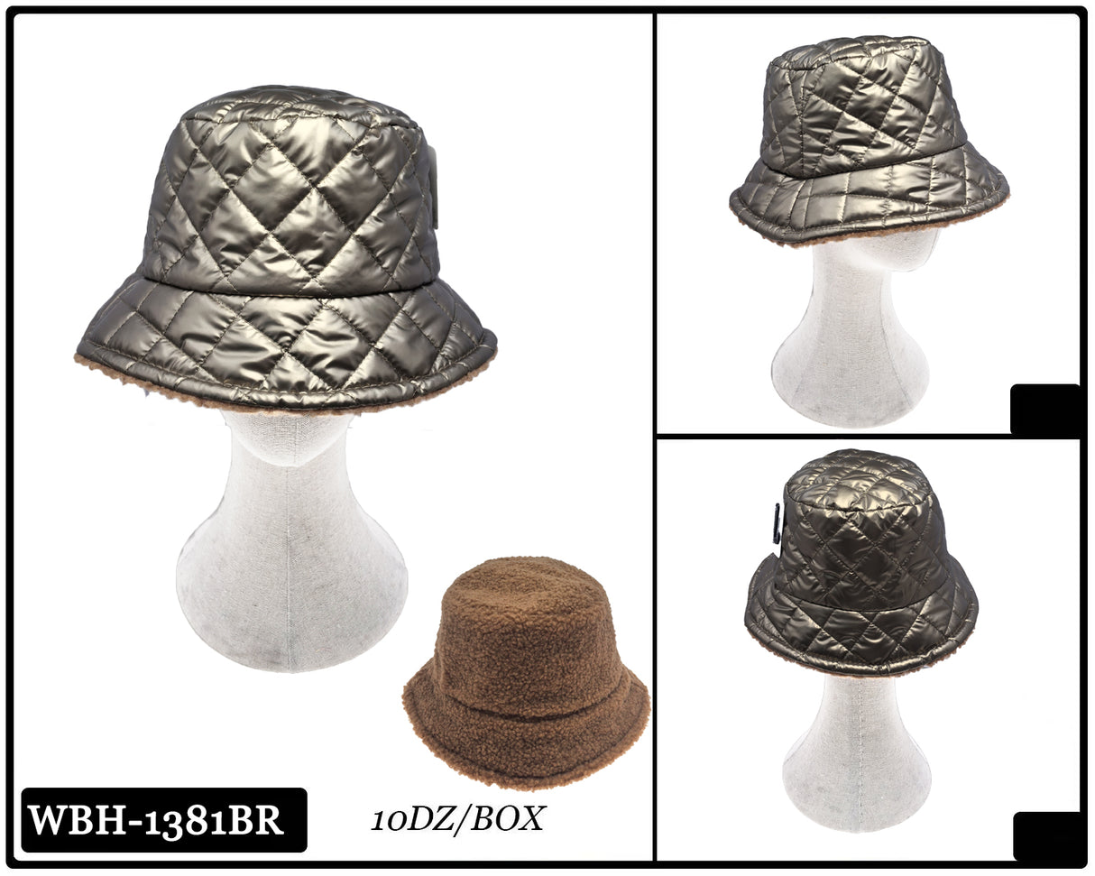 Fashion Fuzzy Reversible Bucket Hat #WBH1381 - Multiple Colors (PC)