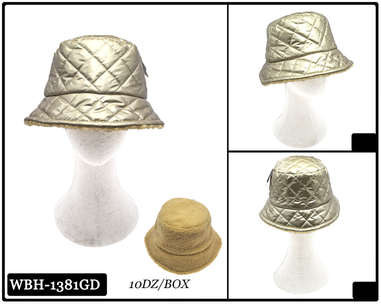 Fashion Fuzzy Reversible Bucket Hat #WBH1381 - Multiple Colors (PC)