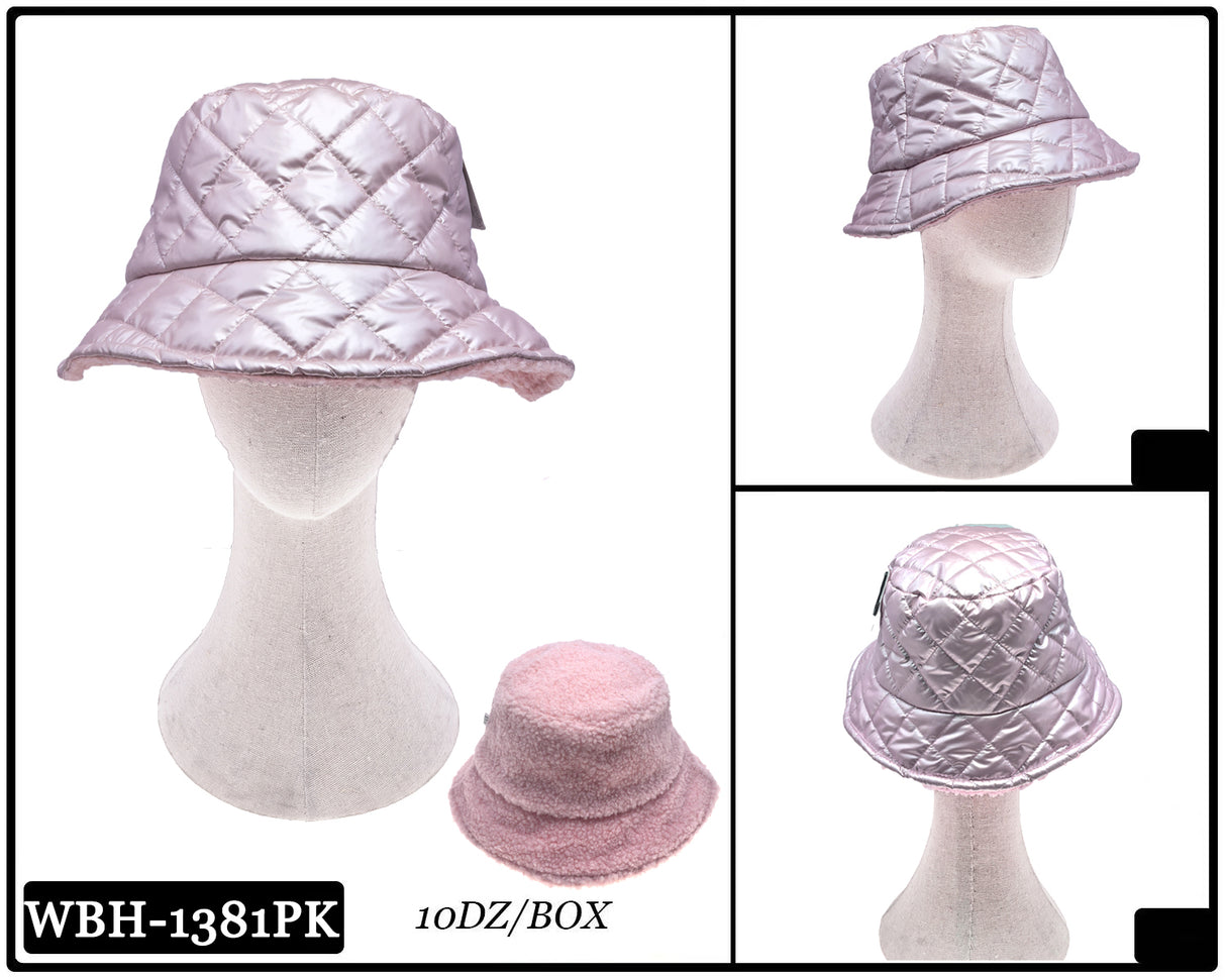 Fashion Fuzzy Reversible Bucket Hat #WBH1381 - Multiple Colors (PC)