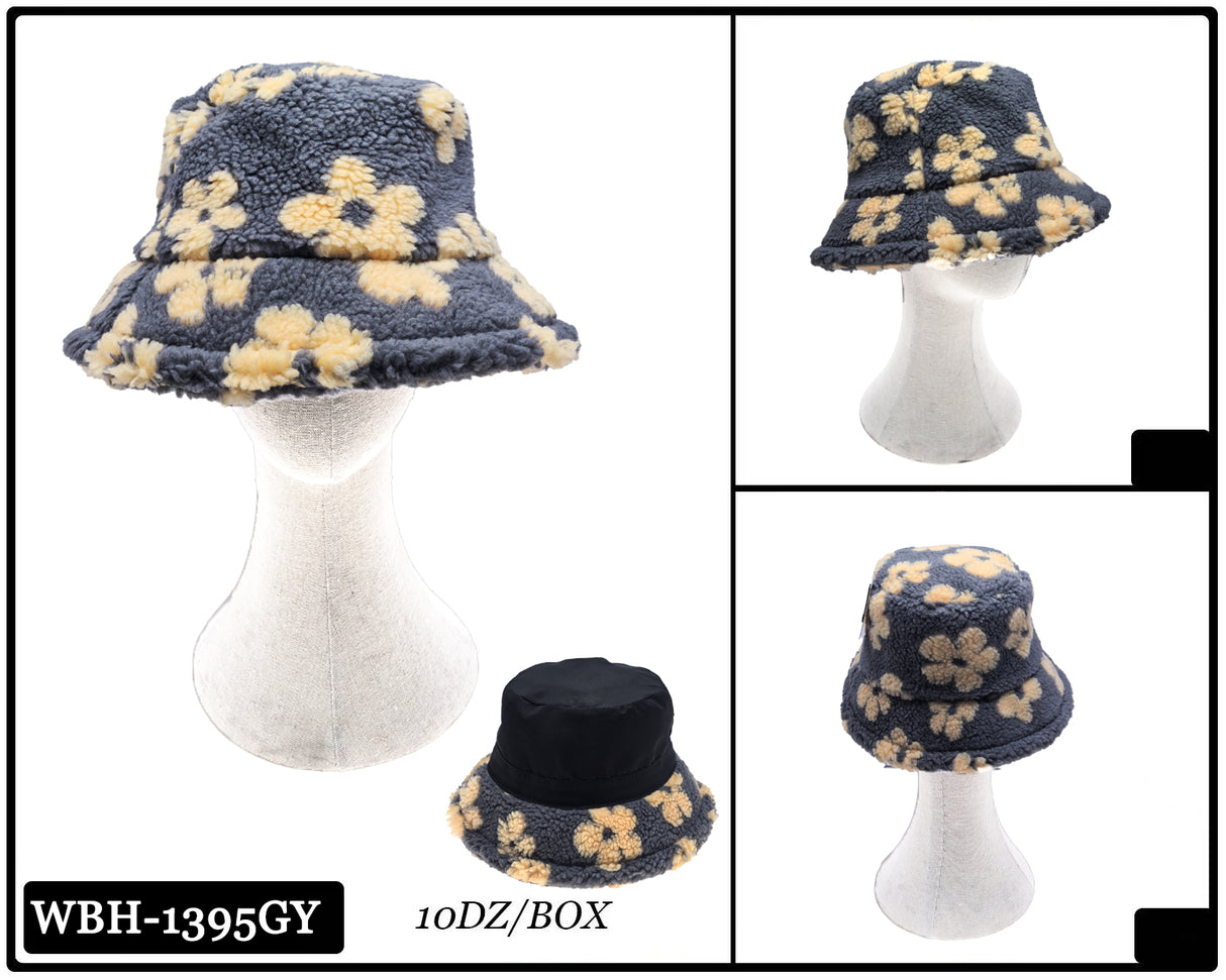 Fashion Fuzzy Reversible Bucket Hat #WBH1395 - Multiple Colors (PC)