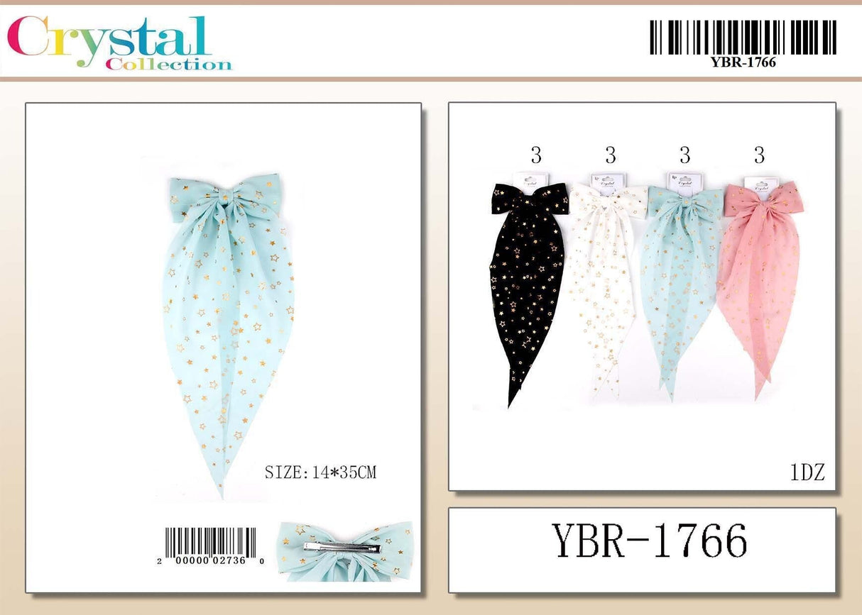 Fashion Long Tail Strand Hairbows #YBR1766 (12PC)
