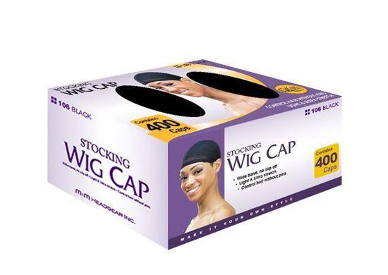 #106 Stocking Wig Cap Bulk / Black (400 PC)