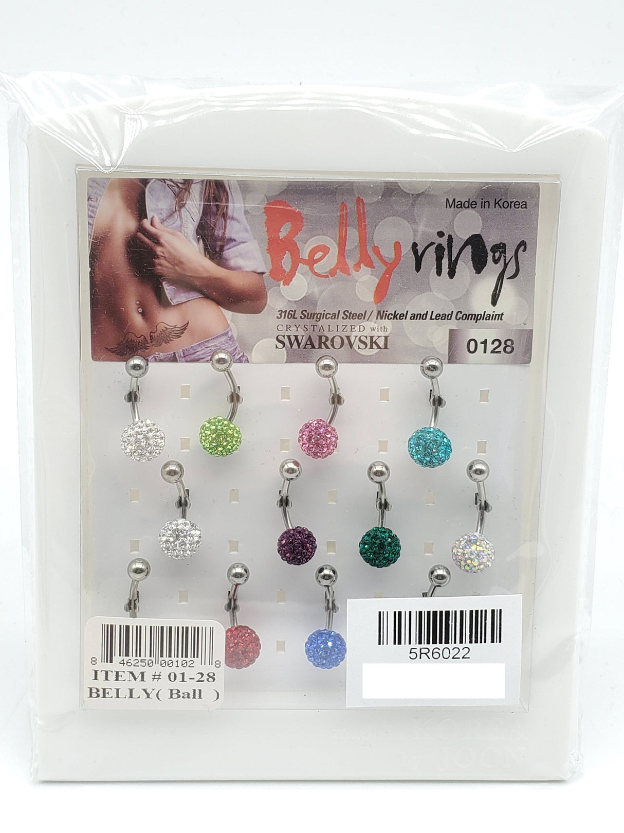 Belly Rings #01-28 Set/Display (12PC)