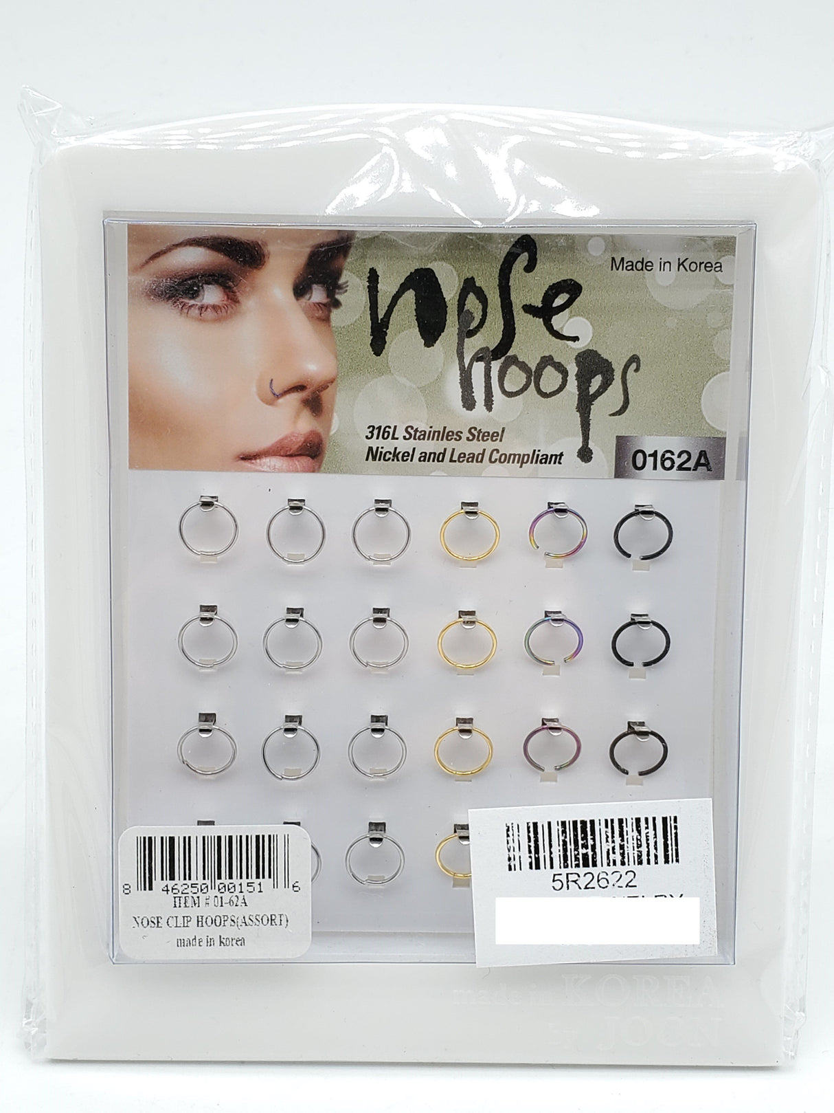Nose Hoops Set/Display #01-62A (24PC)