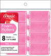 #1054 Annie Foam Rollers X-Large 8Pc Pink (6PC)